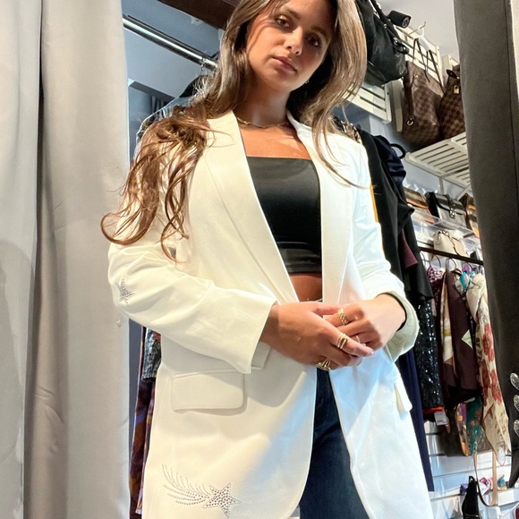 NWT Zadig & Voltaire White Blazer Viva Shooting Size 38 - Picture 4 of 9